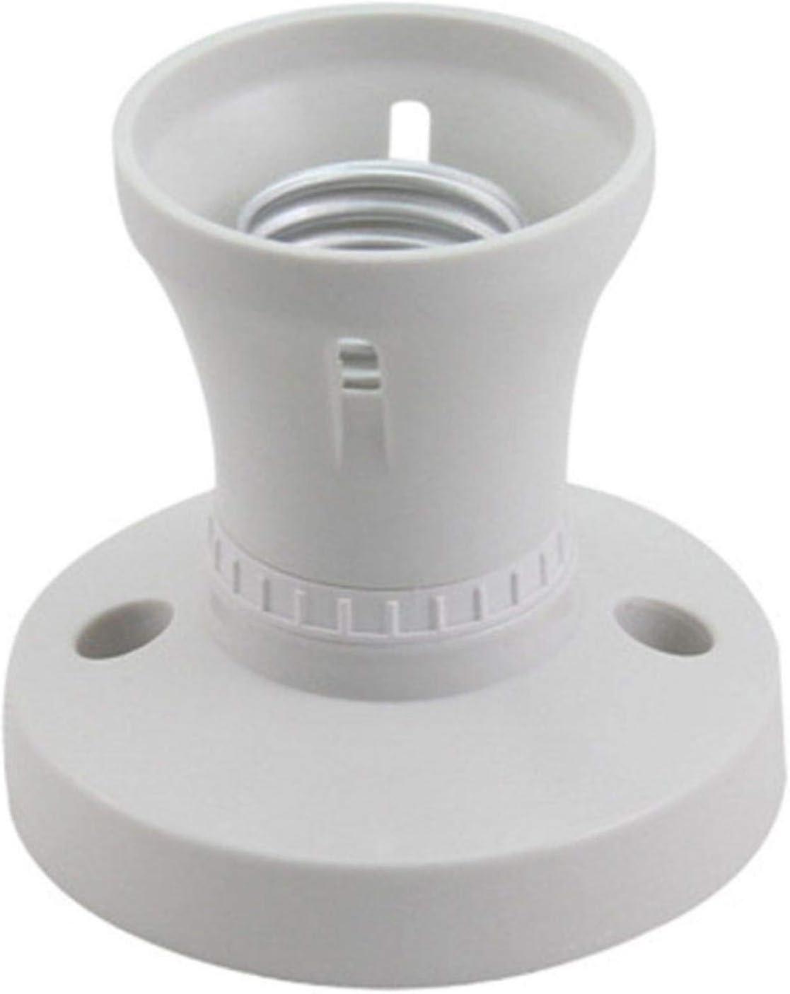Screw Light Bulb Socket Holder, E27 Lamp Holder Base Plastic Lamp Socket Holder (2pcs)