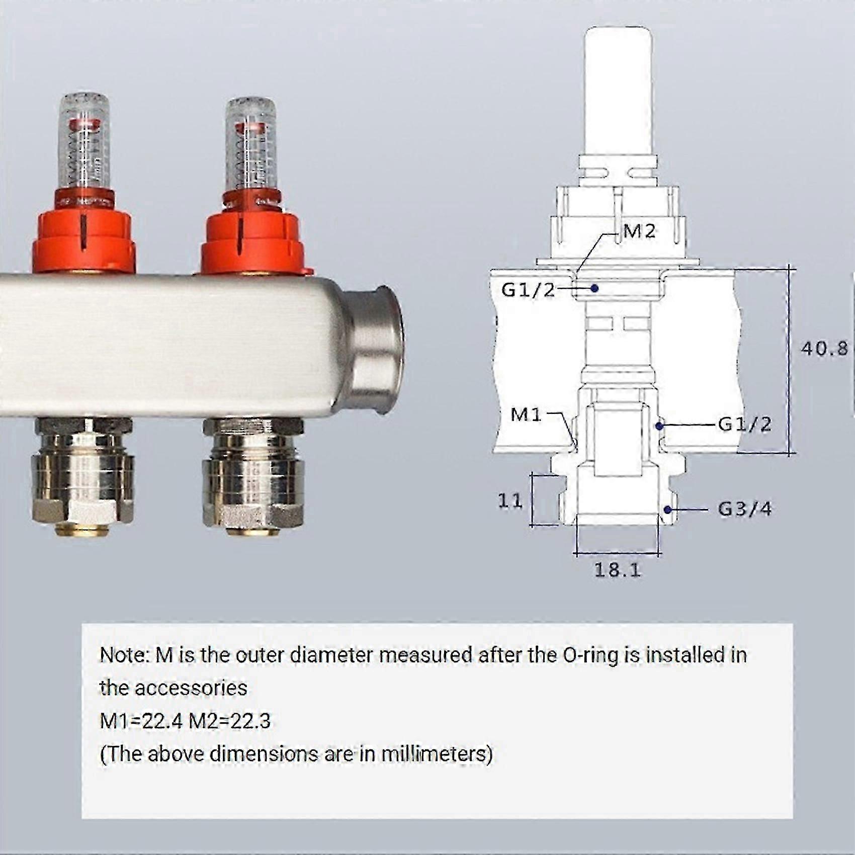 Replace the Flow Meter for Floor Heating Water Separator Accessories -WHBYV
