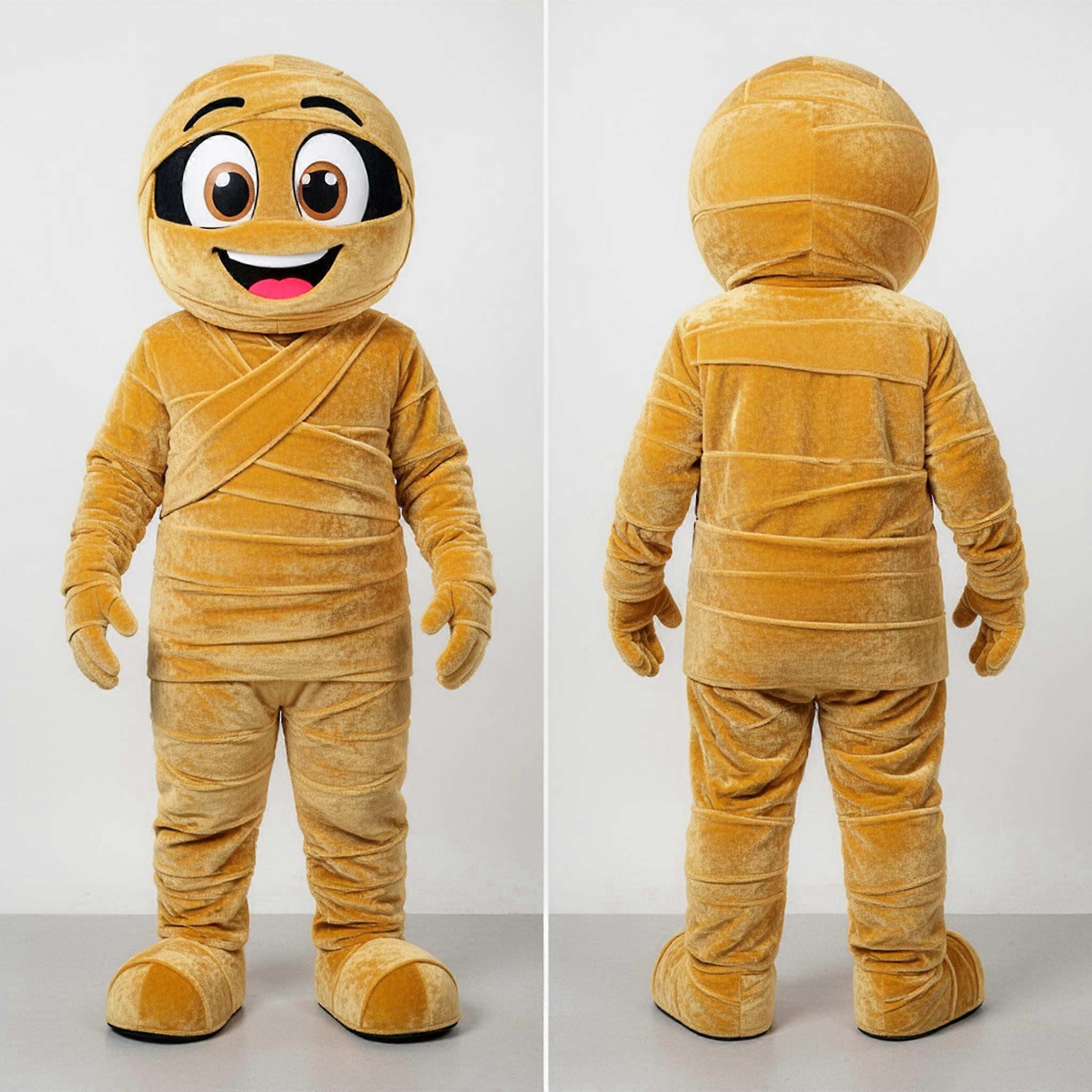 MASTICOT Golden Plush Wrapped Mummy Mascot