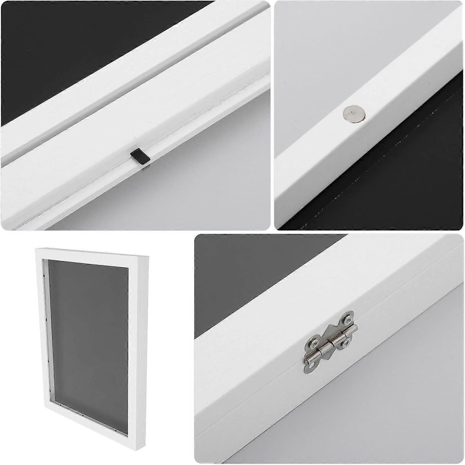 Shirt Frame Wooden Rectangular Showcase Box 14x18 White