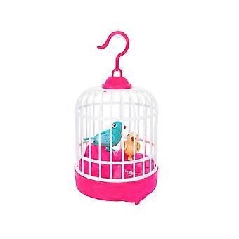 Interaktives Vogelkäfig-Spielzeug mit Lichtern, Geräuschen und Flügeln