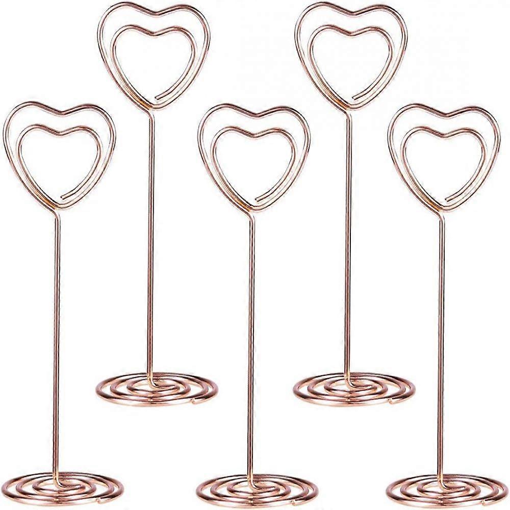 Heart-Shaped Menu Clips Durable Wedding Party Desktop Holders