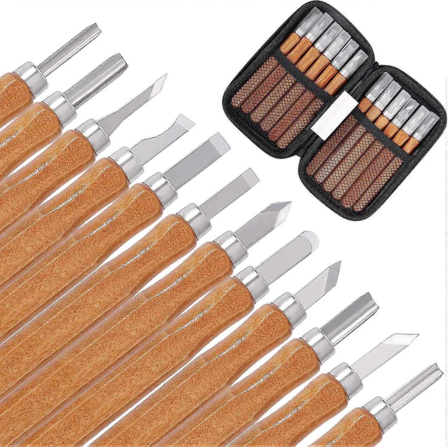 Deep Medium Flat Narrow Wide Round Chisels Ergonomic Beech Handle Whetstone Case