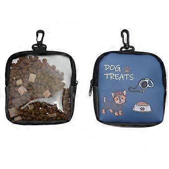 Bærbar snackspose til hund med gjennomsiktig vindu og glidelås, påklipsbar treningssnackspose for utendørs turer og daglige belønninger