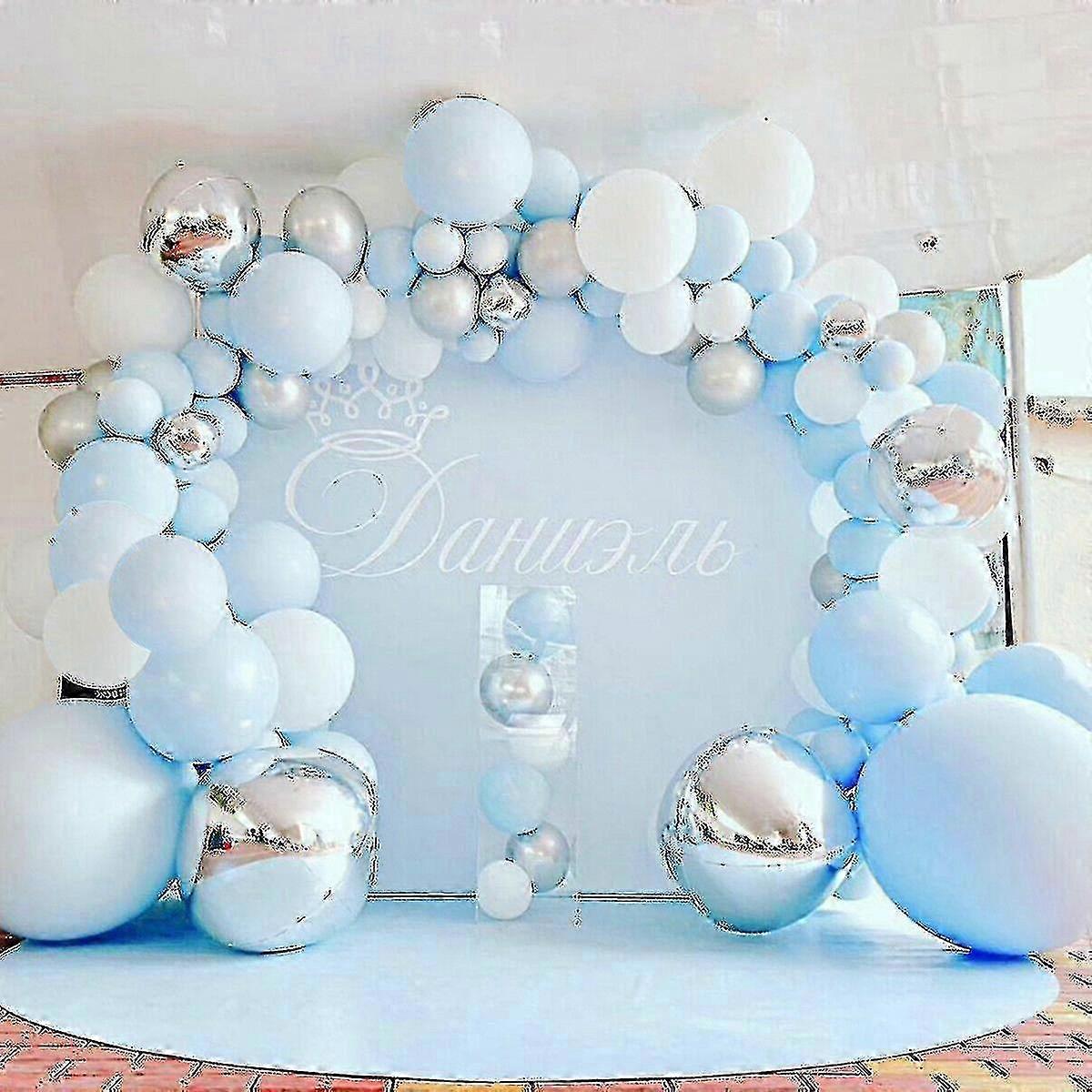 141-Pc Blue Silver Garland Balloon Set