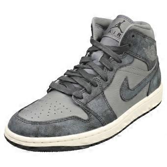 Nike Air Jordan 1 Mid Se Womens Fashion Trainers in Smoke Grey