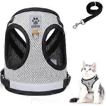 Vest Style Reflective Cat Harness with Leash