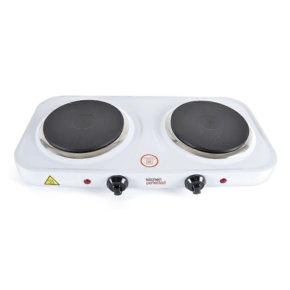 Lloytron KitchenPerfected 2000w Double Hotplate (E4202WH)
