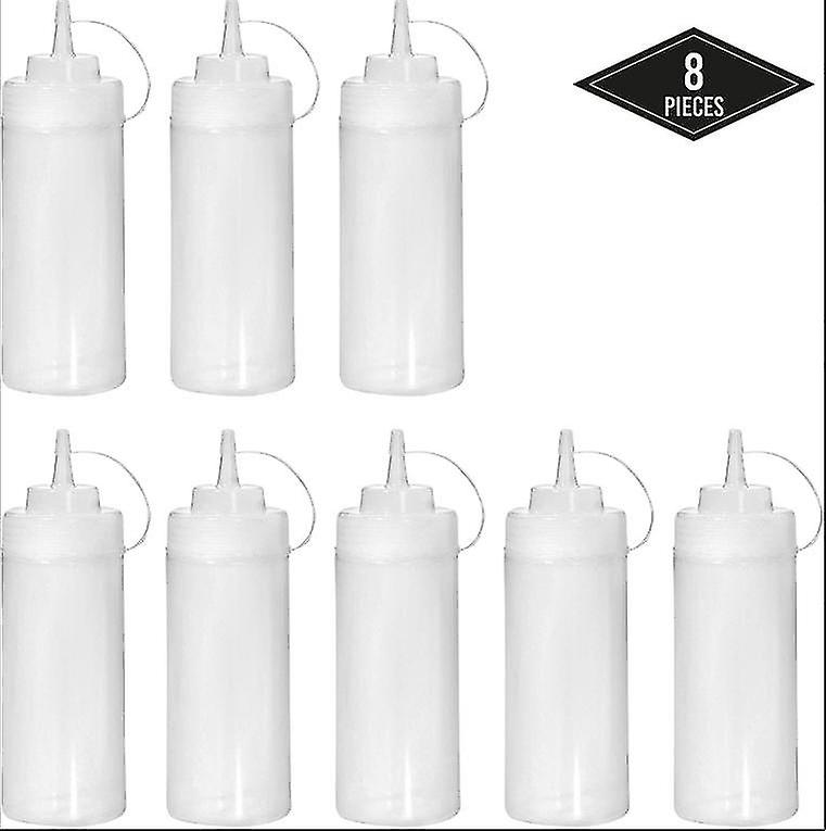 Squeeze Bottle, 8 Pieces 500ml Plastic Squeeze Bottle With Caps Squeeze Condiment Bottles Sauce Bottle For Home & Restaurant
