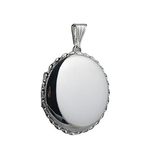 Silver 31mm plain twisted wire edge round Locket