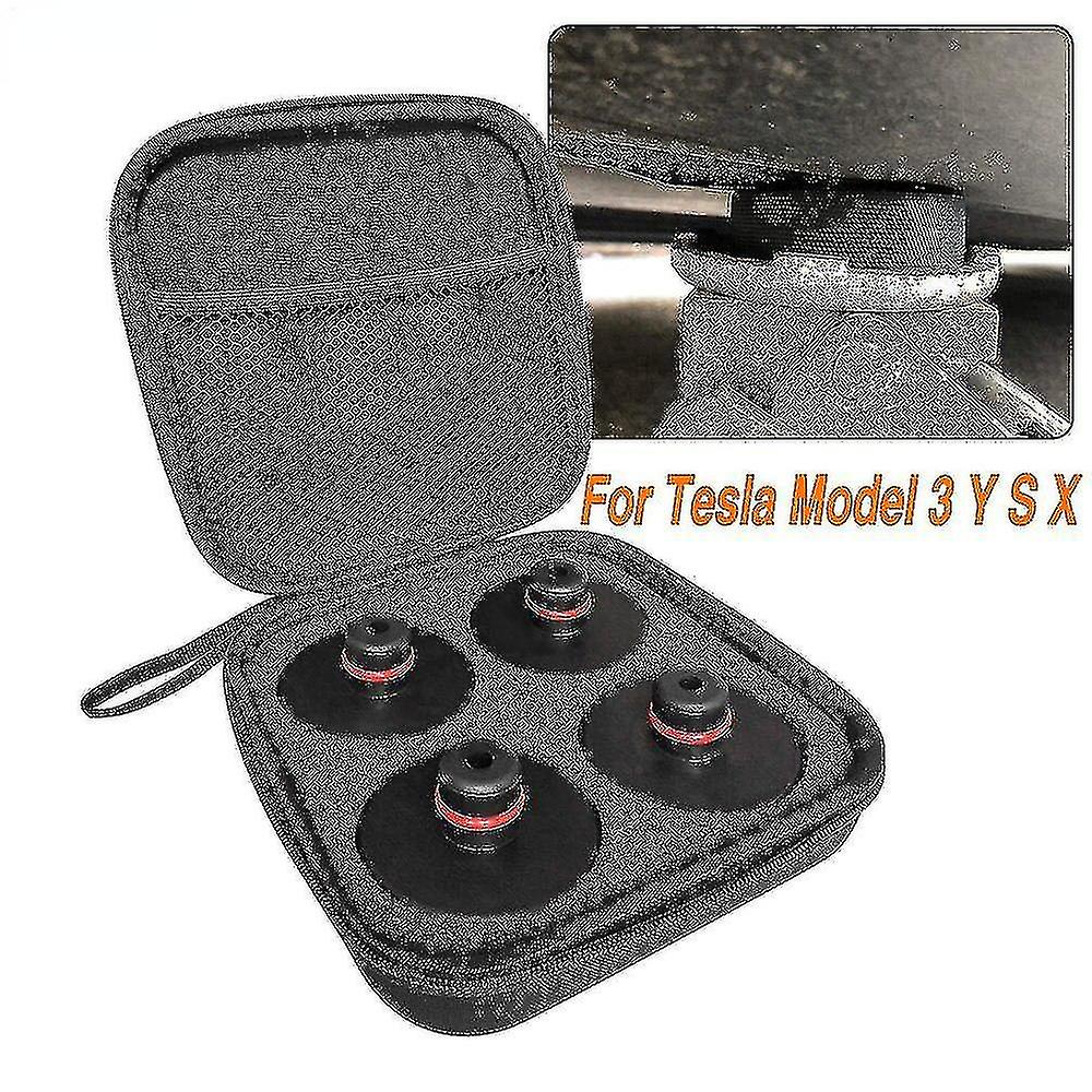 4pcs Jack Lifting Pad Rubber For Tesla Model 3 Y S X Point Sturdy Car Adapter Tool With Storage Case Protect