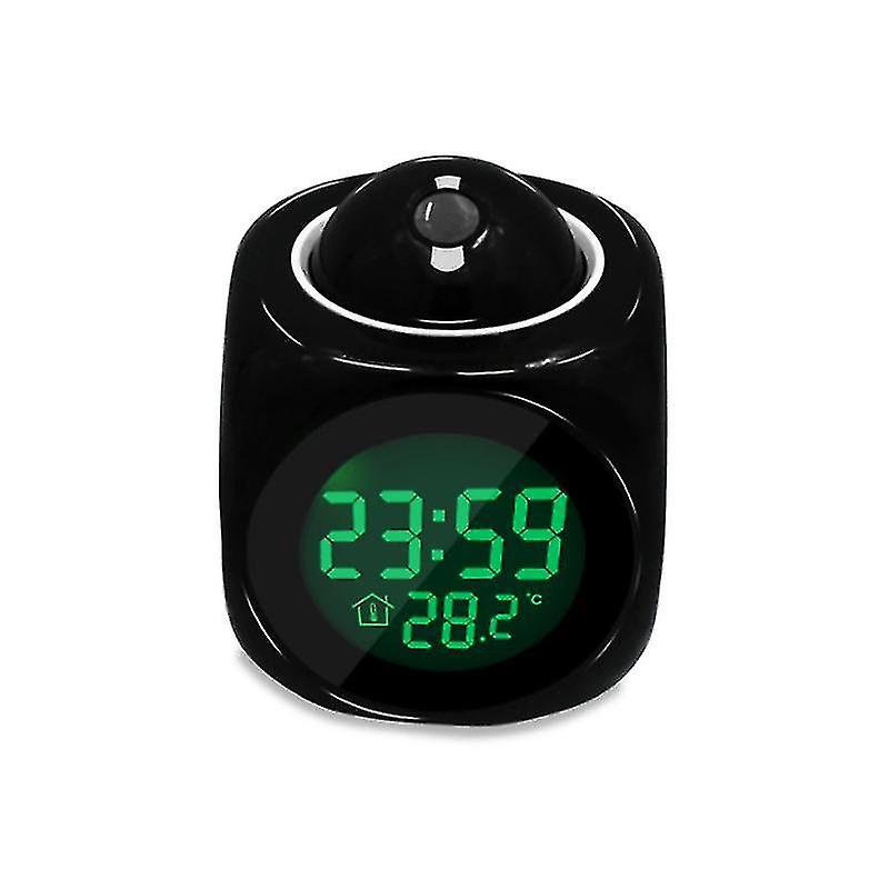 Bjxy Multifunctional Led Clock Backlight Wake Up Multi Function Lcd Projection Alarm Clock Time Temp Display Voice