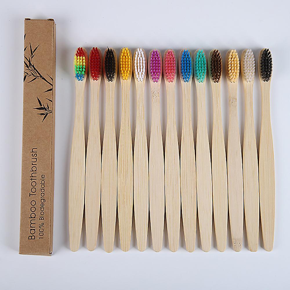 Set of 13pcs Biodegradable Bamboo Toothbrushes