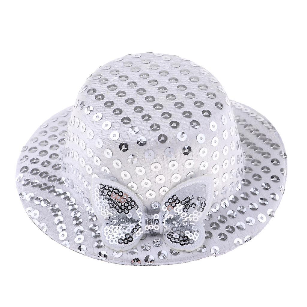 Adorable Handmade Doll Round Sequins Hat for 1/3 BJD Doll Accessory Silver