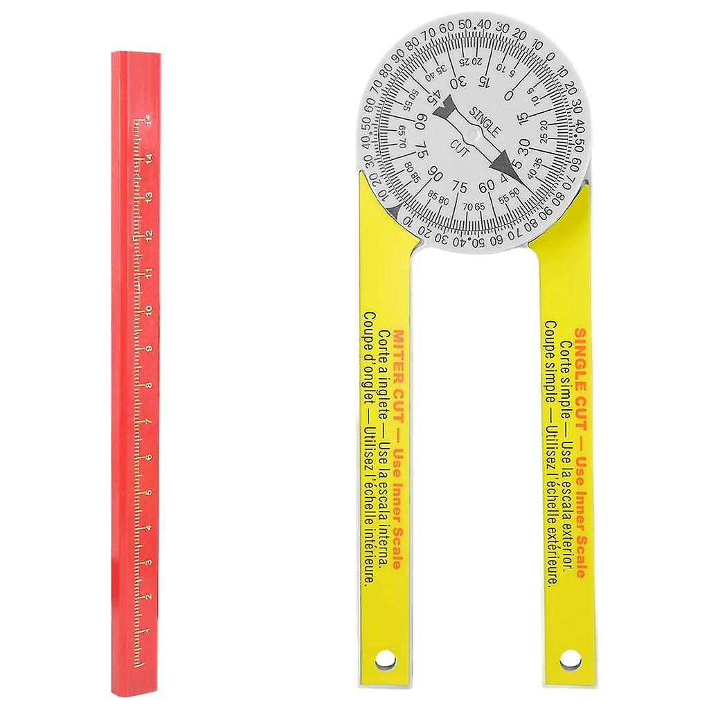 Miter Gauge Goniometer Rust Proof 360 Degree Rotation for Plumbers Grey