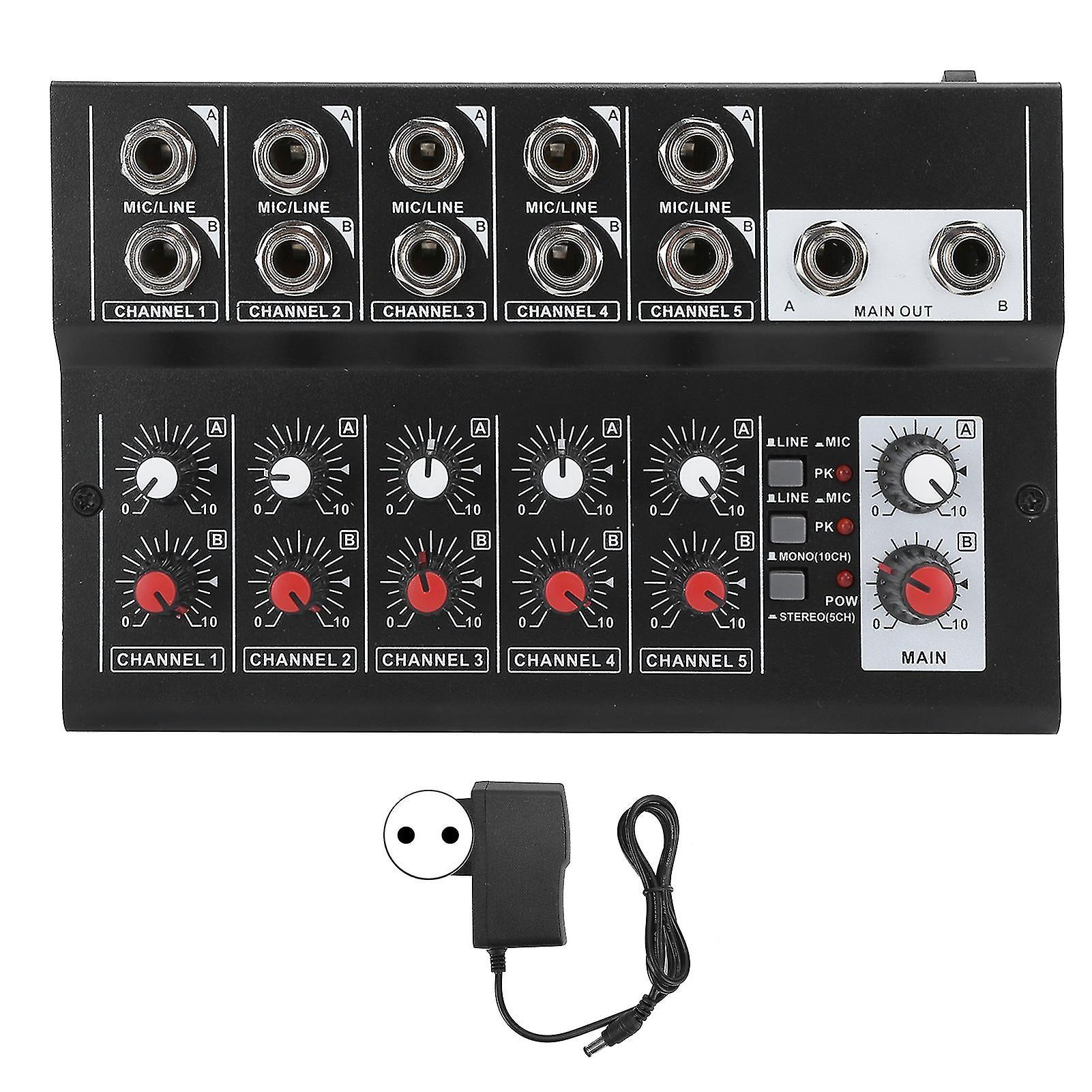 100240V Portable 10channel Stereo Audio Sound Mixer Karaoke Microphone Amplifier Consoleeu Plug