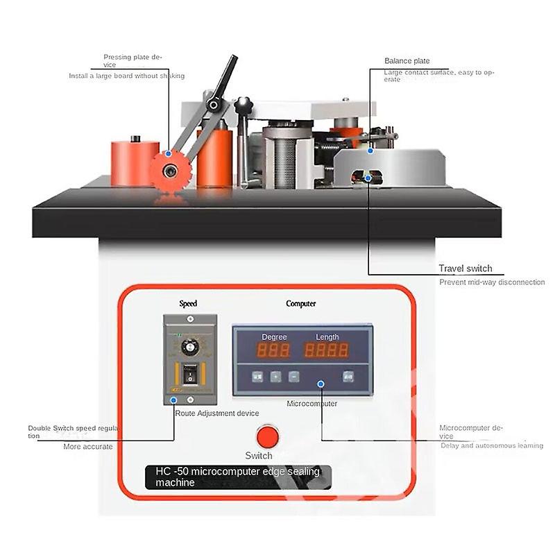 1200W Curve Straight Line Dual-use Automatic Strip Edge Banding Machine Wood Pvc Cutting Itself Woodworking Edge Banding Machine