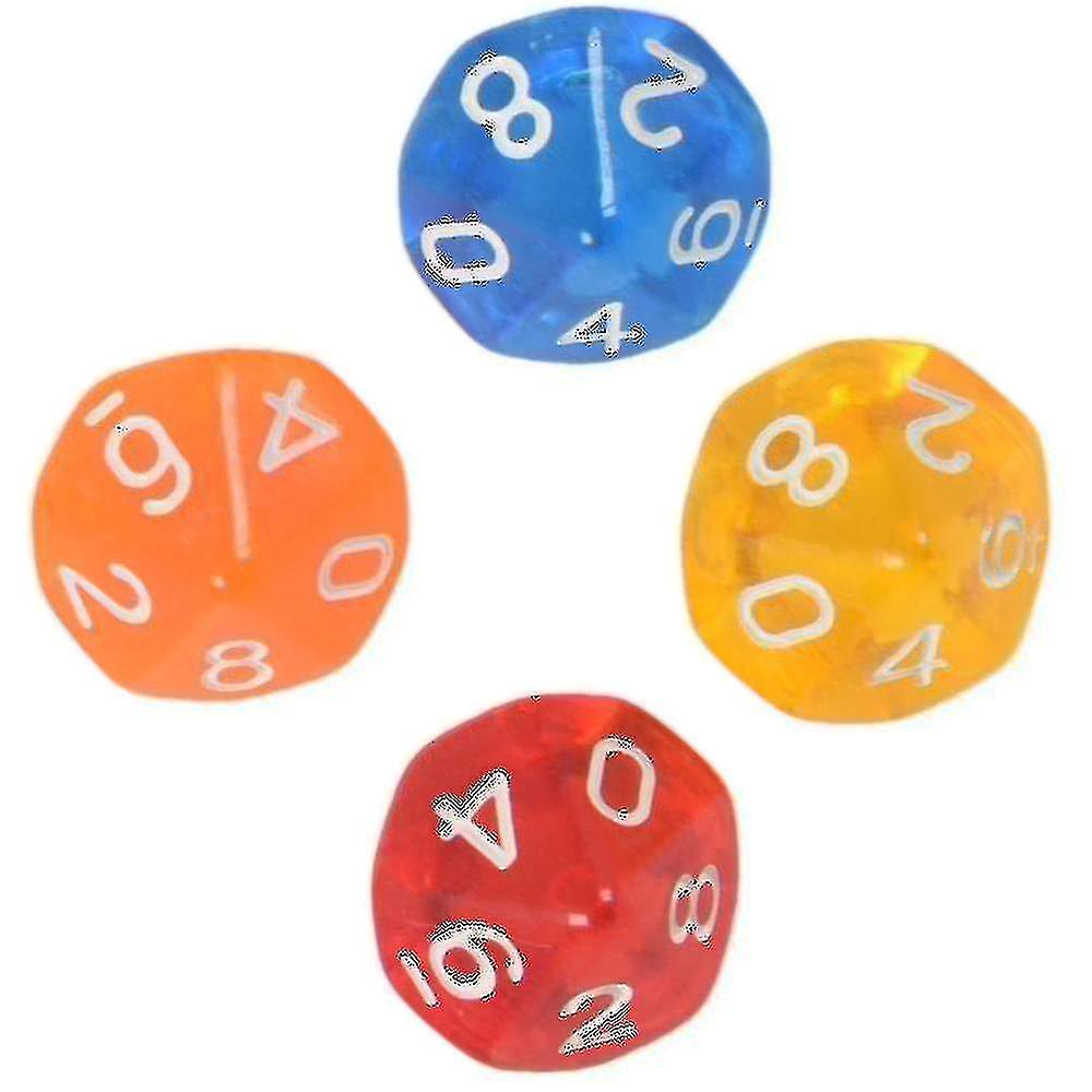 10-dices D10 Ten Sided Gem Die For Board Table Games Transparent Multicolor