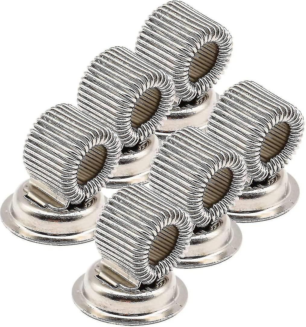 6 Pieces Of Powerful Magnetic Pen Holder With Adjustable Spring Coil In Stainless Steel Refrigerator, Very Suitable For Use On Refrigerator And White