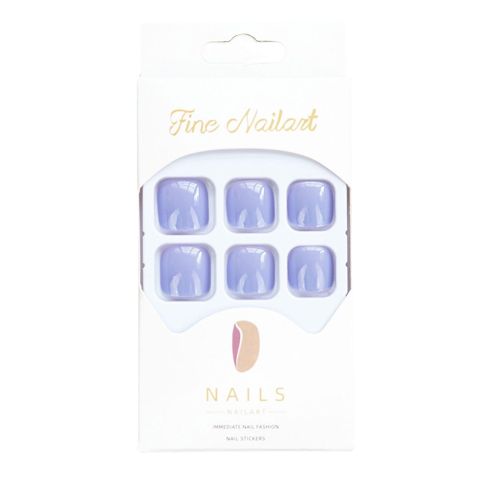 Glossy Purple Short Press-on Toenails Waterproof And Long-lasting Fake Toenails