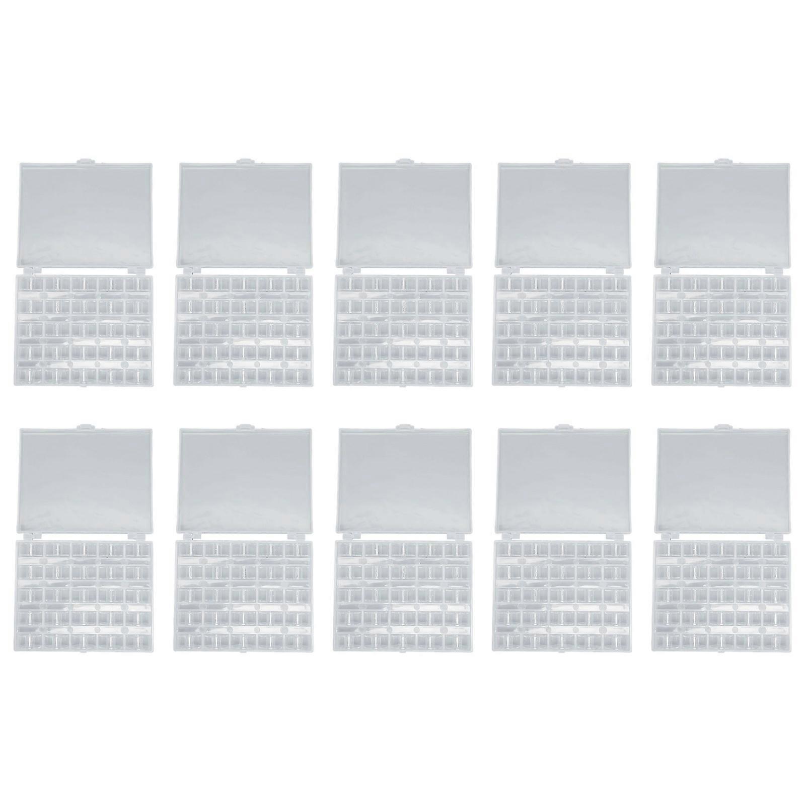 10 ensembles de bobines de machine à coudre en plastique avec 25 grilles de bobines transparentes de boîte en plastique pour machine à coudre électrique