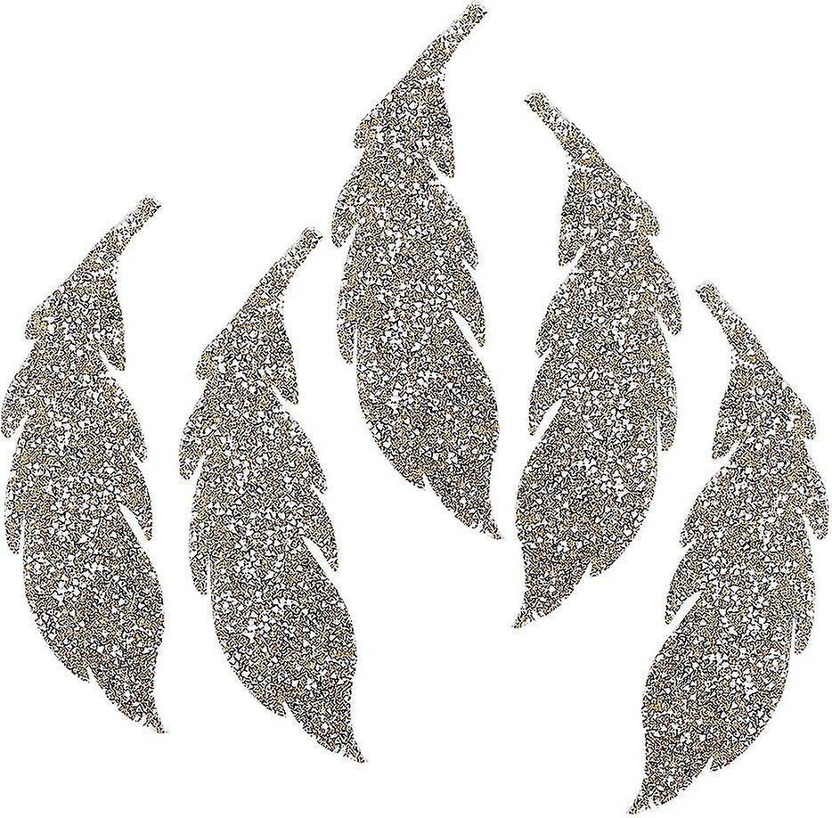 Leaf Pattern Rhinestone Flower Iron 5pcs On The Patch Of Diy Clothes Backpack