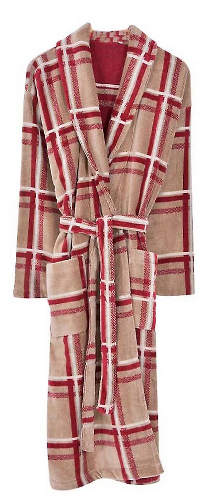Bown of London Montana Checked Dressing Gown - Beige/Red