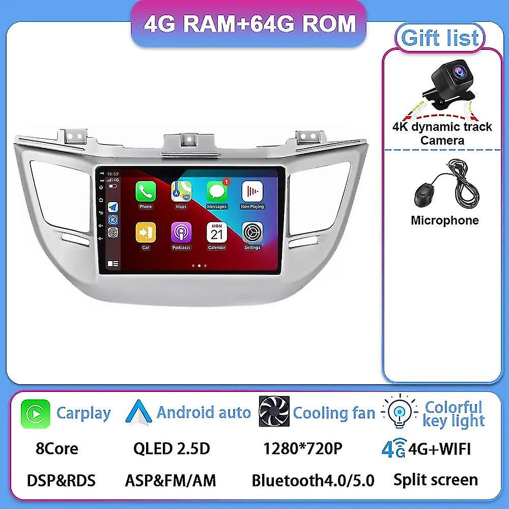 9" 4g Android Auto For Hyundai Tucson Ix35 3 2015 - 2018 Car Radio Multimedia Video Player Navigation Gps Carplay Dsp No 2din Tv