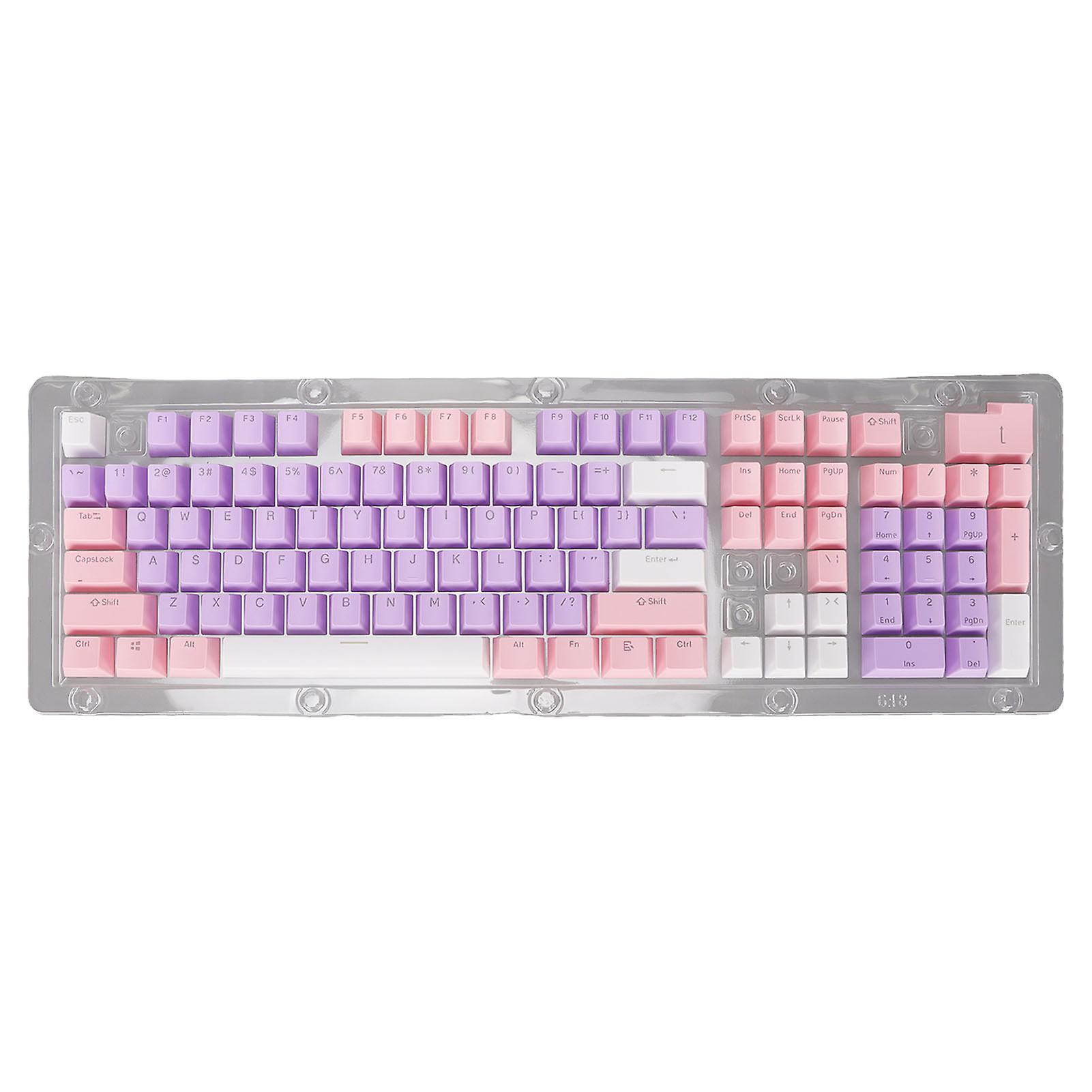Keyboard Keycaps 107 Key Three Color Translucent Characters Arc Layout Mechanical Keyboard Keycaps