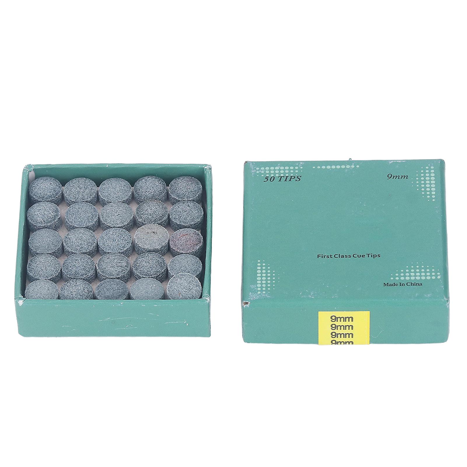 50pcs 9mm/0.35in PU Replacement Tips for Pool Cues and Snooker Accessories