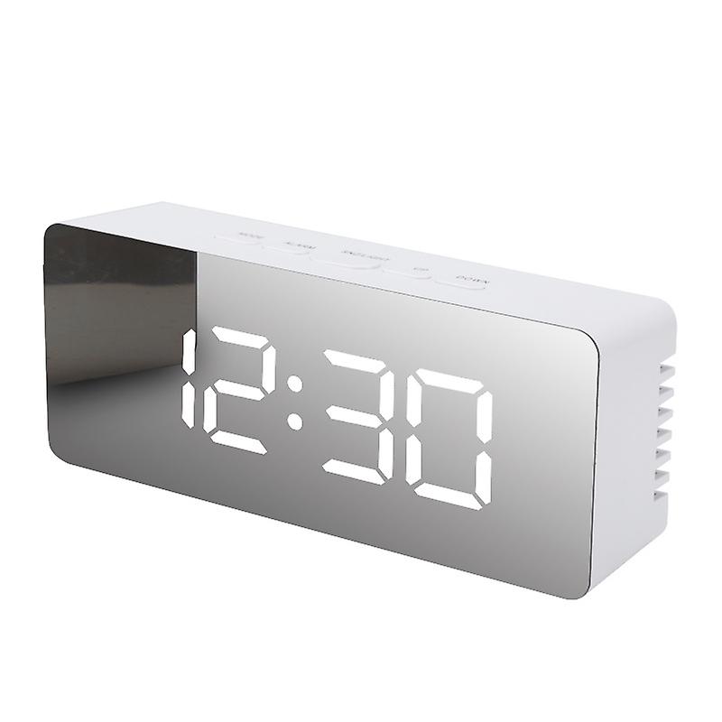 Led Mirror Alarm Clock Digital Snooze Table Clock Wake Up Light Home Decoration Clock