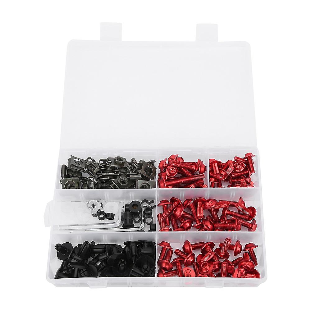 Bold Red: 198Pcs Windscreen Fairing Screws Kit