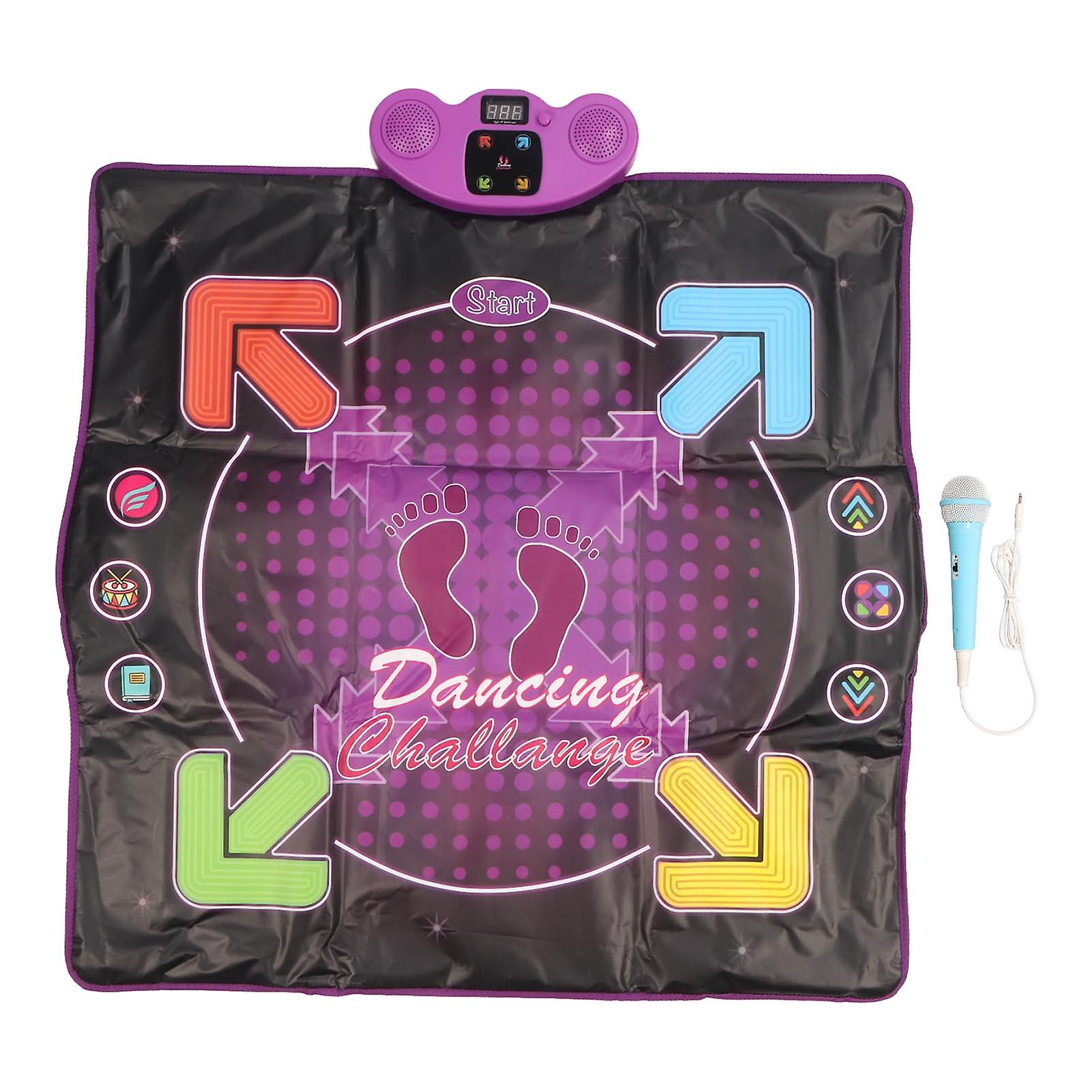 Dance Mat Wireless Bluetooth AUX Built in Music 4 Gaming Modes Electronic Dance Pad Game Toys with Mic for 3 Years Old and Above