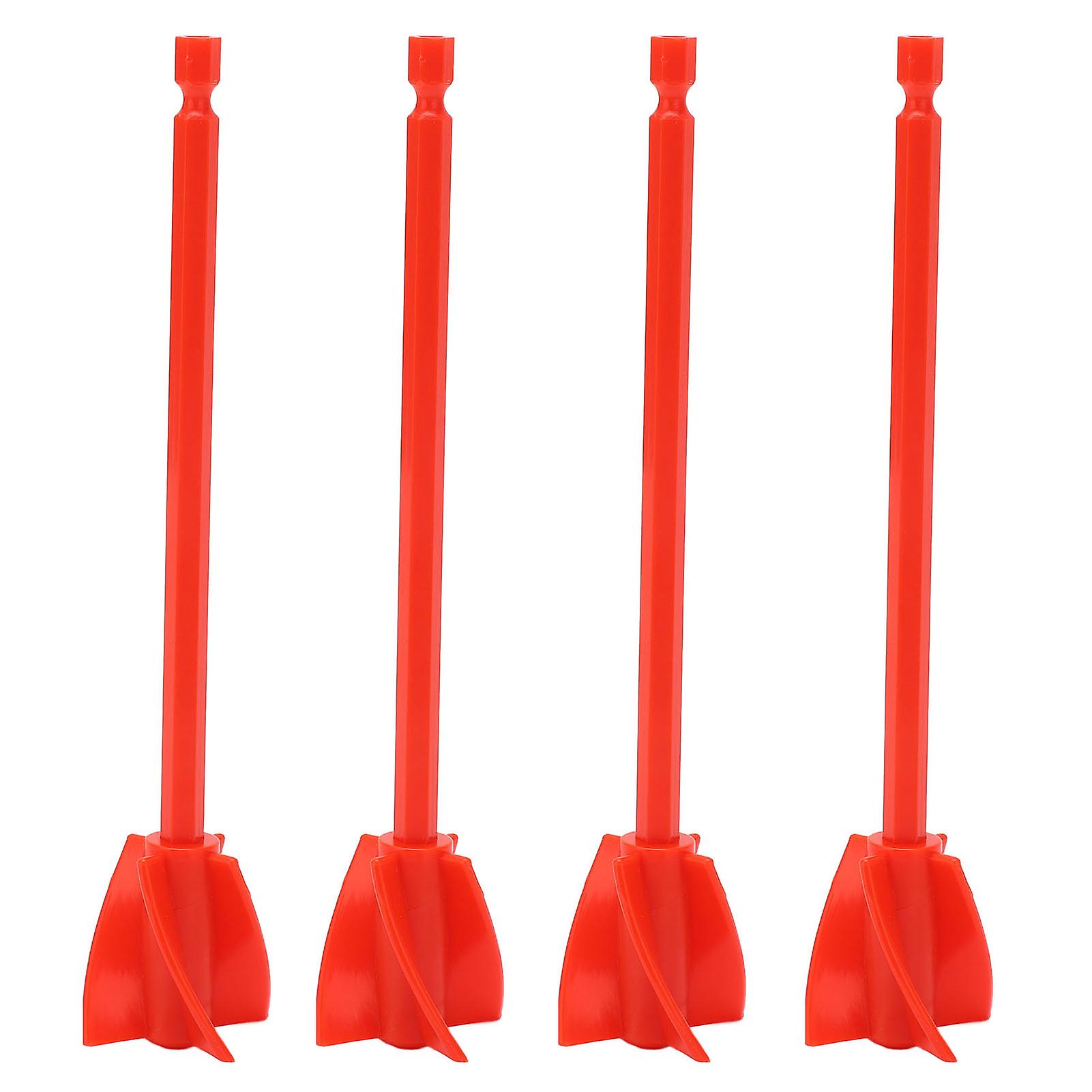 4Pcs Resin Mixer Paddles, Strong Uniform Mixing 5 Blades Reusable Paint Mixer Drill Attachment (Red)