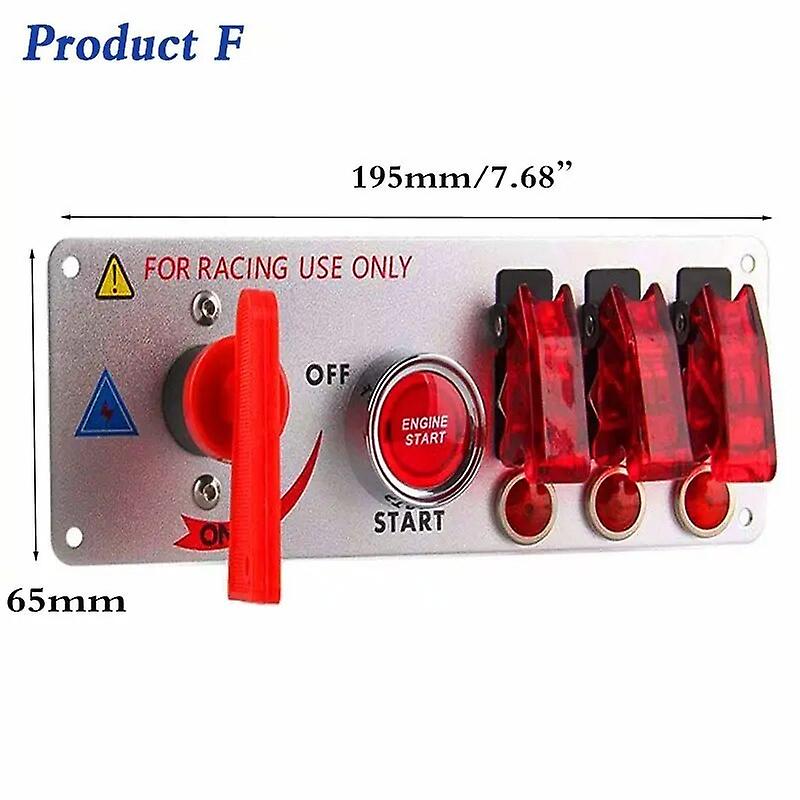 12V Ignition Button switch panel for racing car toggle switch start button with Indicator and cable~39414