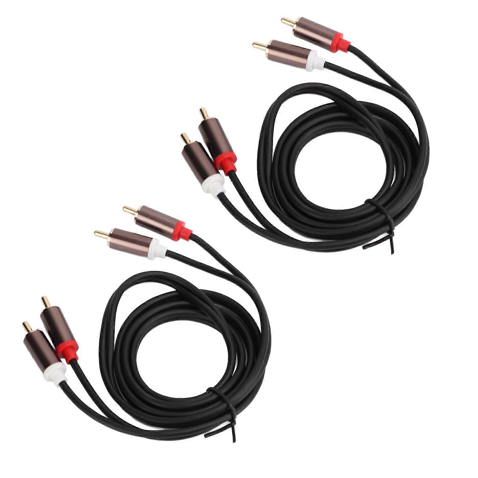 2Pcs AV Audio Câble PVC Tressé Blindé RCA Rallonge pour Amplificateurs Haut-parleurs Lecteurs