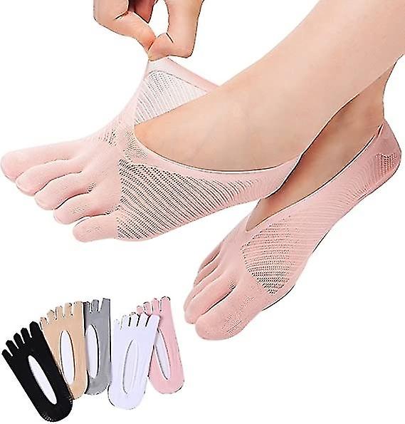 10 Pairs of Women's Toe Socks Invisible Toe Socks Full Toe Socks Low Cut Lined Socks Invisible Toe S