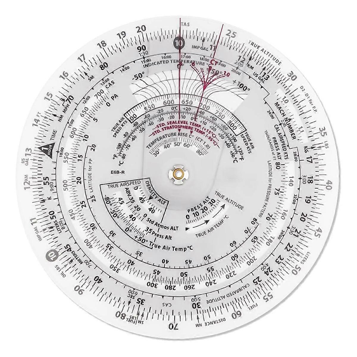 E6B-R 6 tums diameter cirkulär flygdator, flygdatorkalkylator Standard flygträning