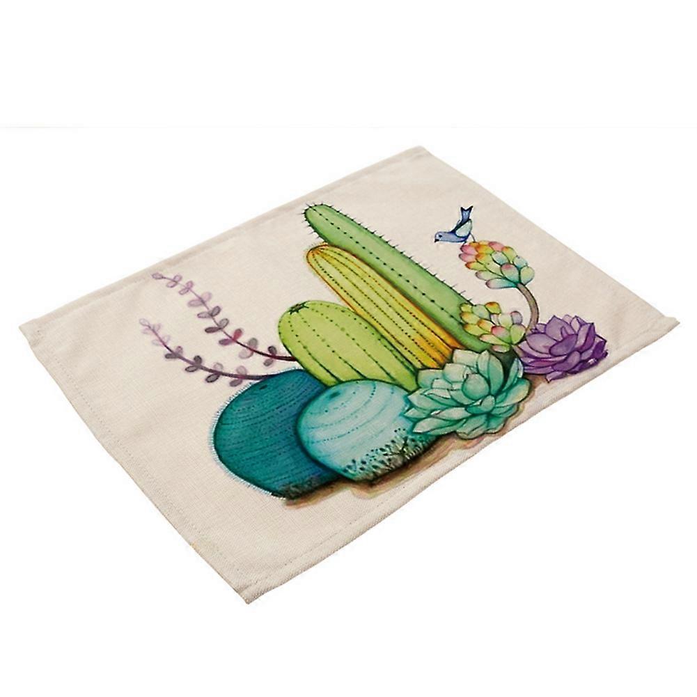 Beautiful Plant Print Pattern Heat Insulation Placemat Tableware Table Mat (MP0002-4)