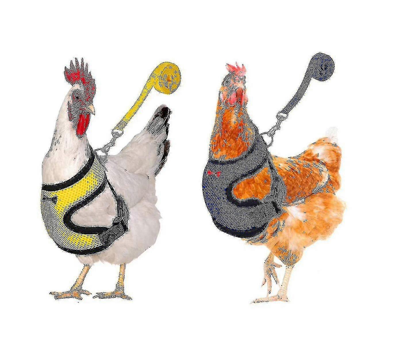 2pcs Chicken Harness And Leash, Modified Adjustable Breathable Harness Specially Designed For Chicken Duck Goose Training And Walking, Comfortable Si