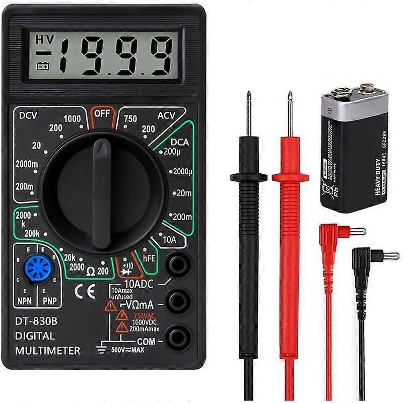 Professional Digital Multimeter, Polymeter for Measuring Continuity, Voltmeter Ammeter Ohmmeter DC Voltage TesterResistance, Test Leads and Mini Cases