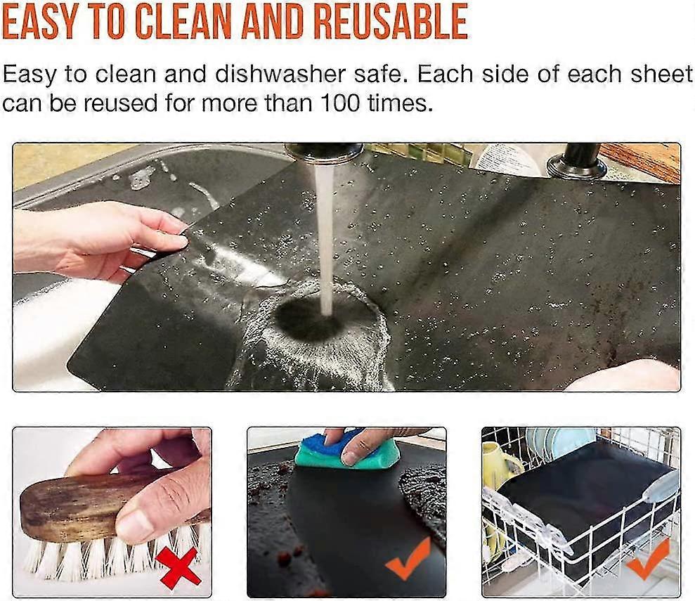 Non-Stick BBQ Grill Mats – Reusable Gas Charcoal Baking Paper – Set Of 3