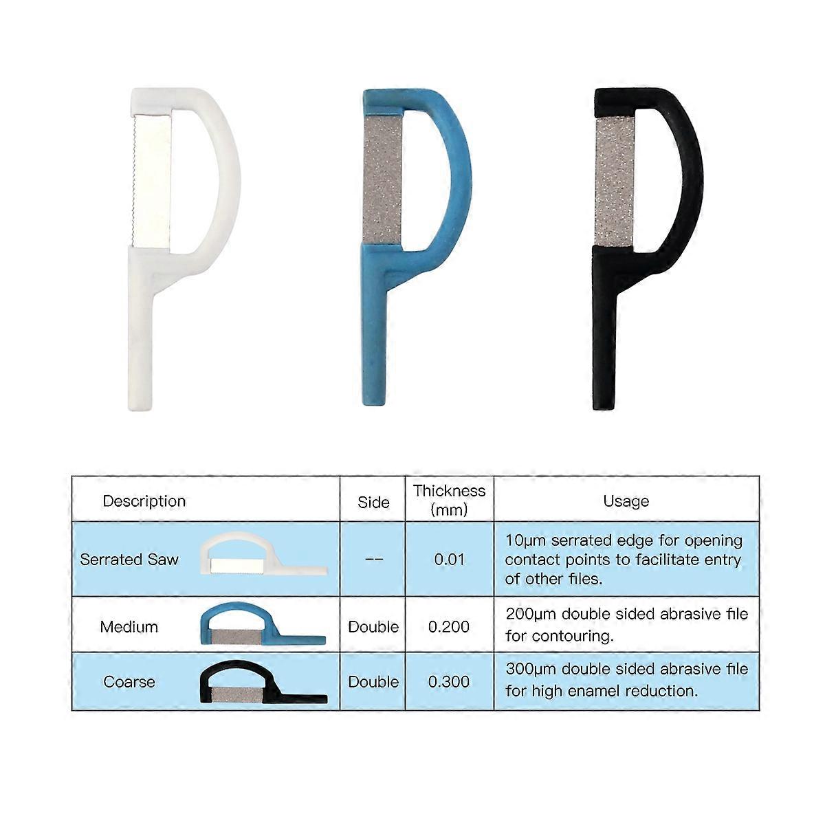 Fsw Azdent 3 Pcs Dental Orthodontic Interproximal Enamel Réduction Ipr Bande Automatique Stripping Interproximal Pièces à main