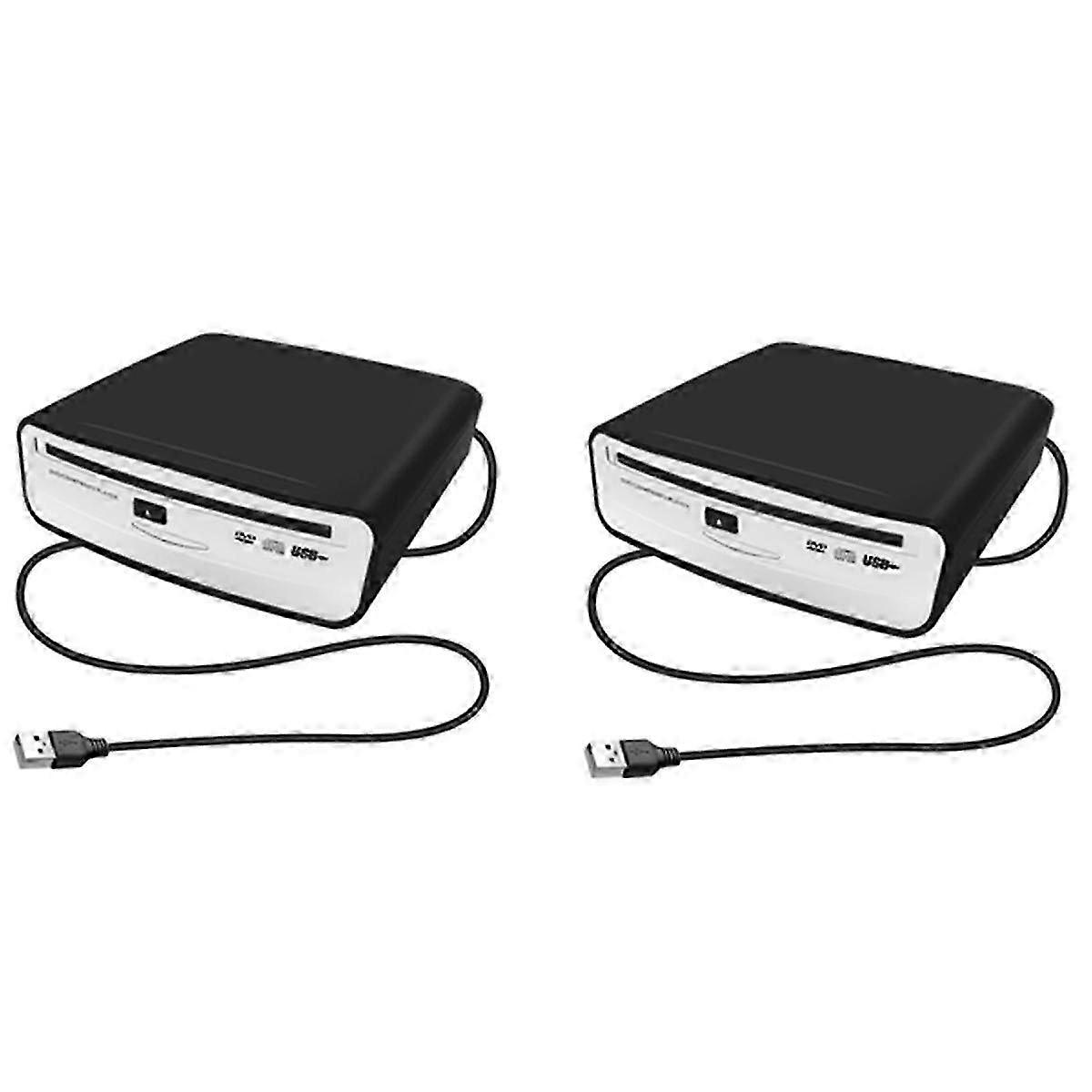 2Pcs USB 2.0 Interface Car Radio CD/DVD Dish Box Player External Stereo for Android