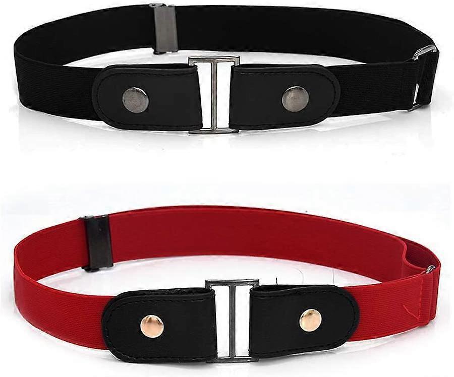 Belt Without Buckle,2Pcs Invisible Stretch Belt Adjustable Belt for Women