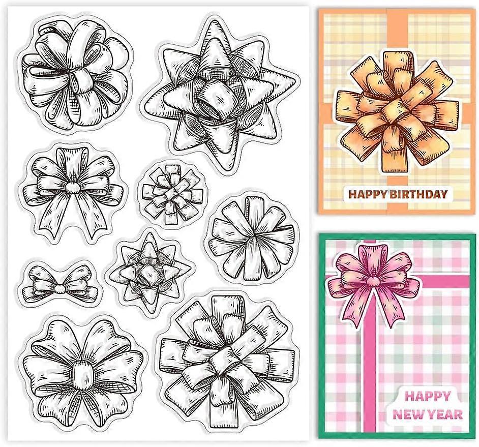 1Sheet Bows Gift Knots Silicone Clear Stamp