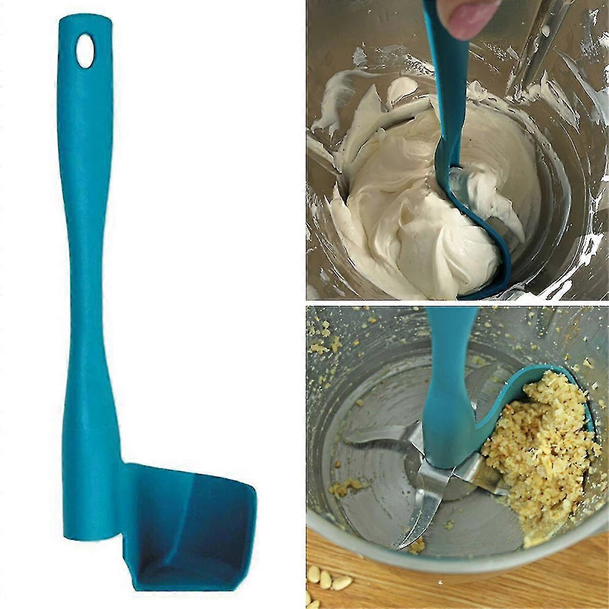 Kitchen Scraper Rotating Spatula Foods Utensils Rotary Tools(2pcs, Blue)