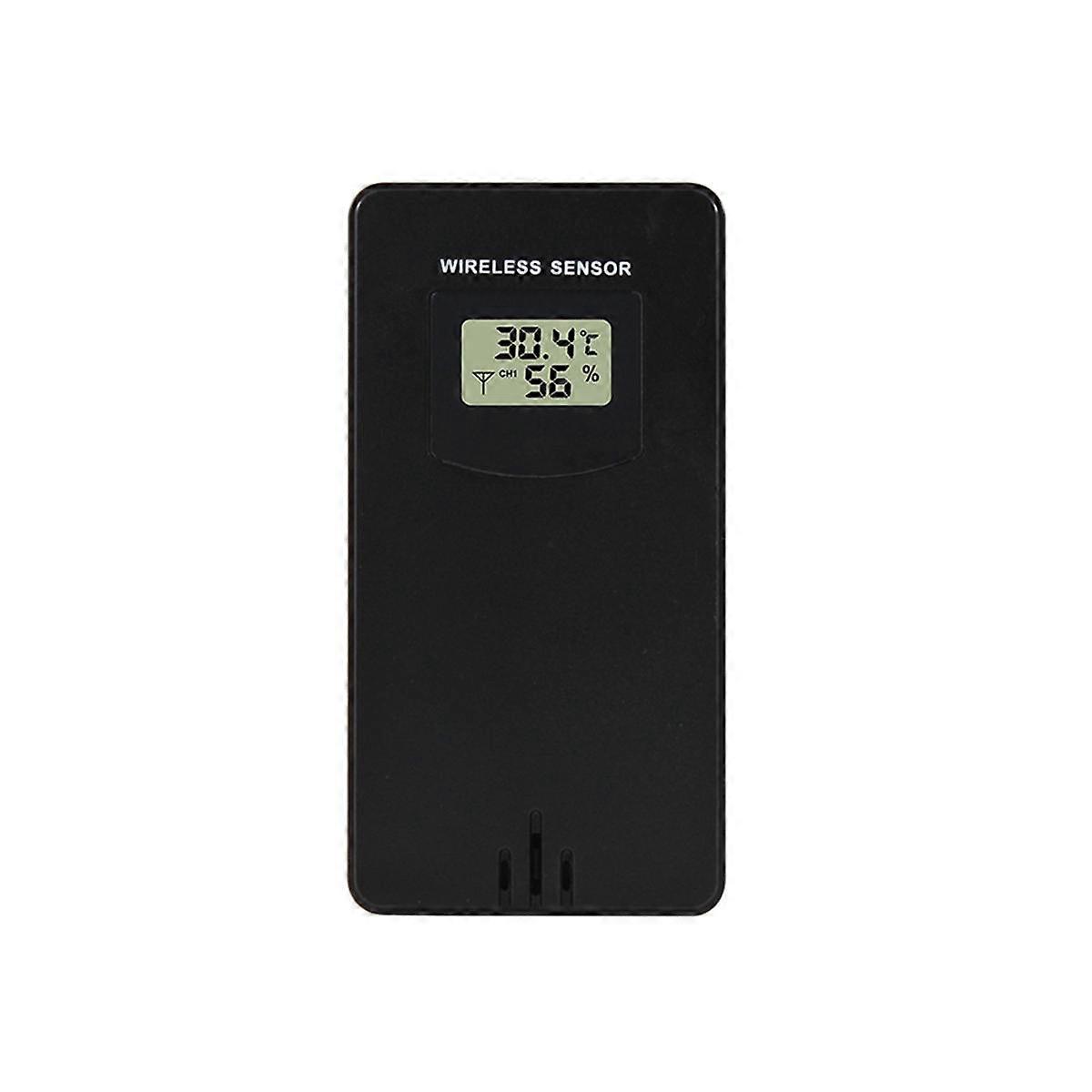 Temperature Humidity Wireless Sensor Hygrometer Electronic Digital Thermometer in/Outdoor with Weather Station Black
