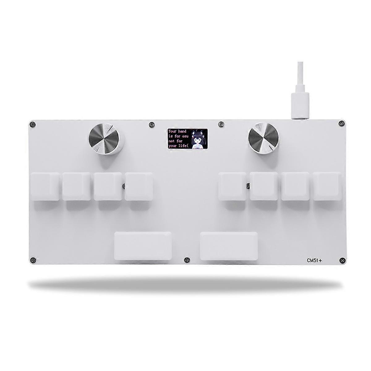 CM51+ OSU Gaming Keyboard White Switch Rapid Trigger Magnetic Switche Keyboard with Knob Screen Copy Paste Shotcut White