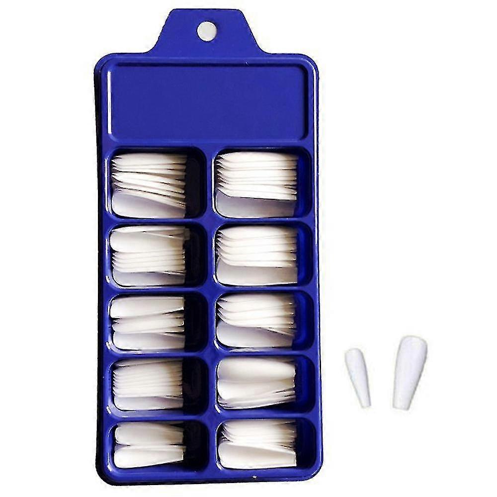 hmwy-100pcs long acrylic artificial fake nails tips stick on full nail